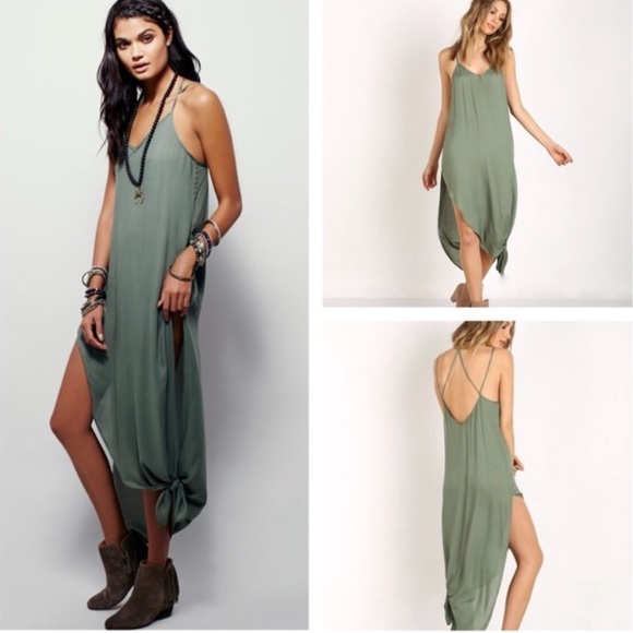 knot tie maxi dress